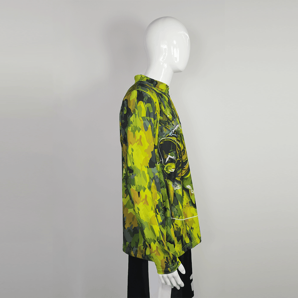 FJZ28 Custom Sublimated Abstract Largemouth Bass Fishing Jerseys 1/4 Zip - YoungSpeeds