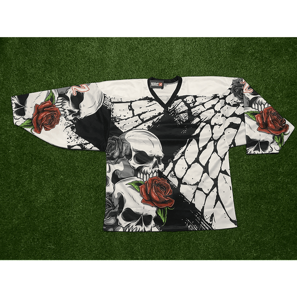 HJZ303 Skull and Rose Custom Team Hockey Jerseys - YoungSpeeds