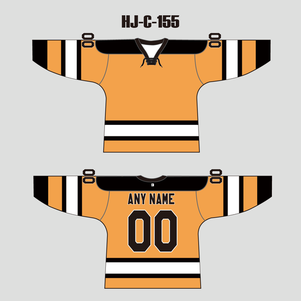 HJC155 Yellow Laced Sublimated Custom Blank Hockey Jerseys - YoungSpeeds