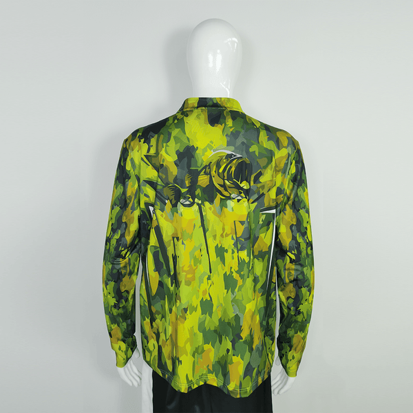 FJZ28 Custom Sublimated Abstract Largemouth Bass Fishing Jerseys 1/4 Zip - YoungSpeeds
