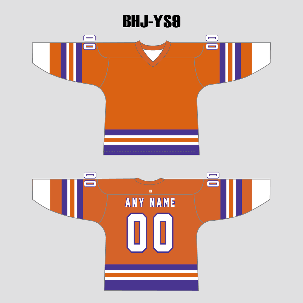 Custom Orange Purple-White Classic Style Hockey Jersey main image 1