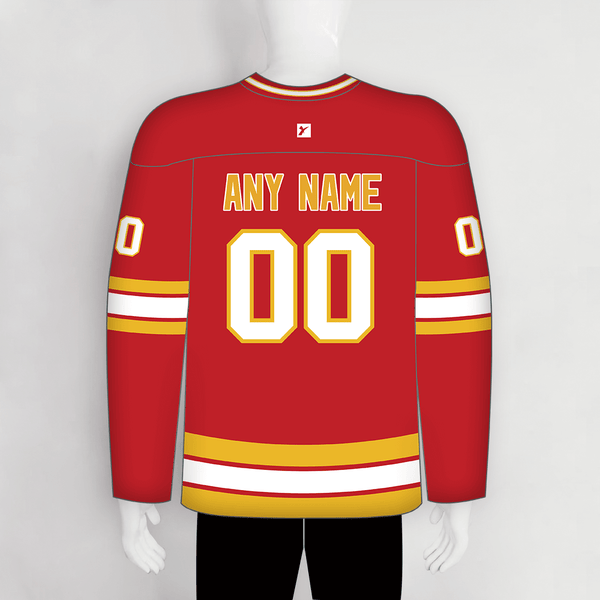 HJC118 Calgary Flames 1989 Away Blank Custom Retro Hockey Jerseys - YoungSpeeds