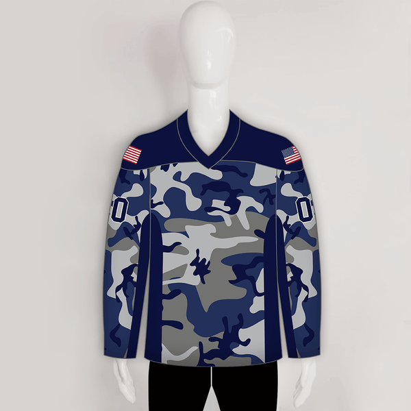HJC166 Navy Camo Sublimated Custom Made Hockey Jerseys - YoungSpeeds