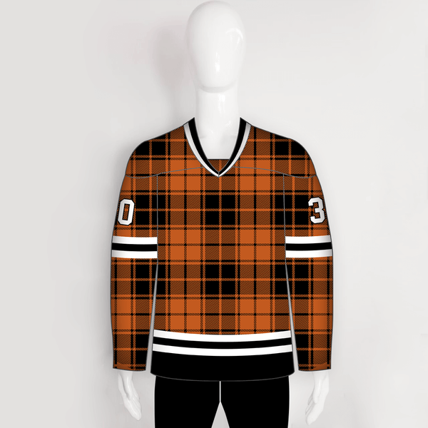 HJCDP1 Tartan Plaid Sublimated Custom Blank Hockey Jerseys - YoungSpeeds