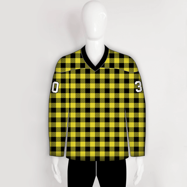 HJCDP24 Scottish Plaid Tartan Blank Custom Sublimated Hockey Jerseys - YoungSpeeds