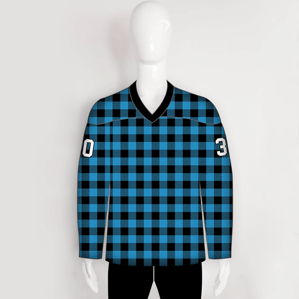 HJCDP24 Scottish Plaid Tartan Blank Custom Sublimated Hockey Jerseys - YoungSpeeds
