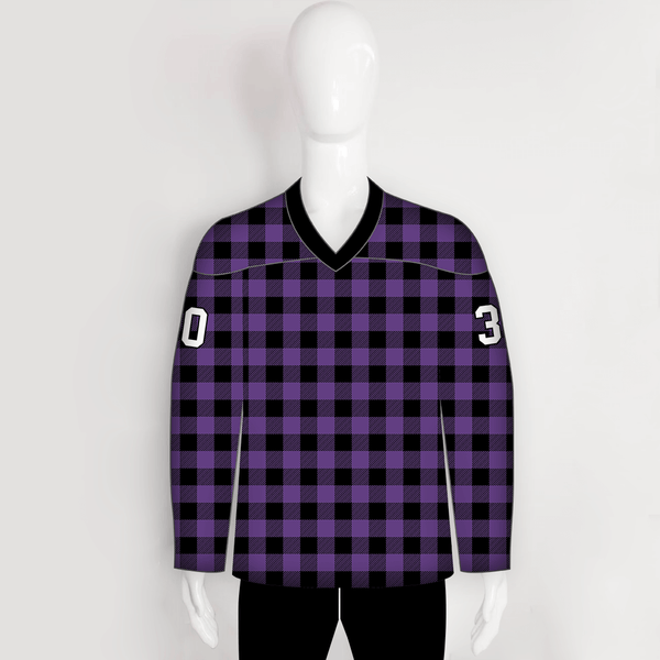 HJCDP24 Scottish Plaid Tartan Blank Custom Sublimated Hockey Jerseys - YoungSpeeds