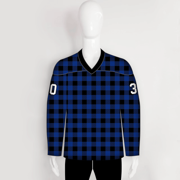HJCDP24 Scottish Plaid Tartan Blank Custom Sublimated Hockey Jerseys - YoungSpeeds