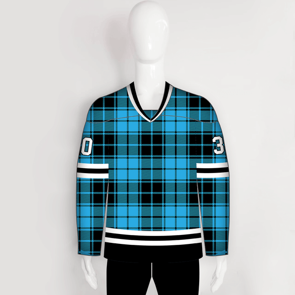 HJCDP1 Tartan Plaid Sublimated Custom Blank Hockey Jerseys - YoungSpeeds