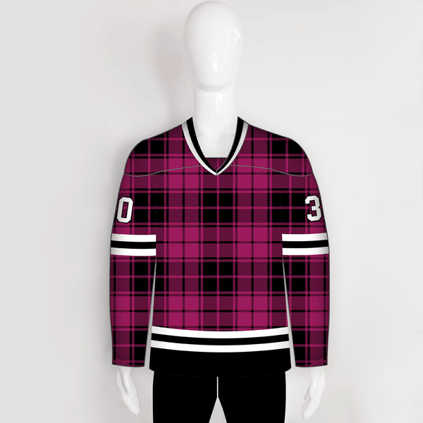 HJCDP1 Tartan Plaid Sublimated Custom Blank Hockey Jerseys - YoungSpeeds