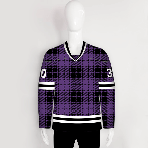 HJCDP1 Tartan Plaid Sublimated Custom Blank Hockey Jerseys - YoungSpeeds