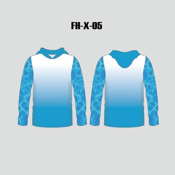 FHX05 Sky Blue Shades Long Sleeve Custom Hooded Fishing Shirts - YoungSpeeds