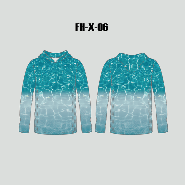 FHX06 Blue Water Texture Custom Lightweight Fishing Hoodies - YoungSpeeds