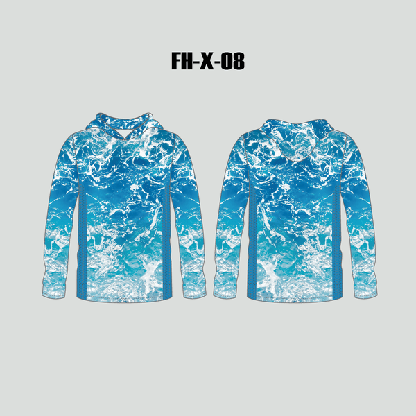 FHX08 Ocean Surface Custom Performance Fishing Hoodies - YoungSpeeds