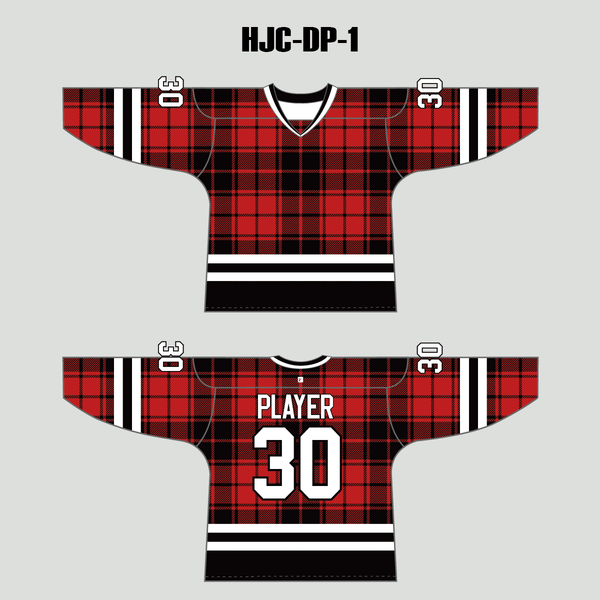 HJCDP1 Tartan Plaid Sublimated Custom Blank Hockey Jerseys - YoungSpeeds