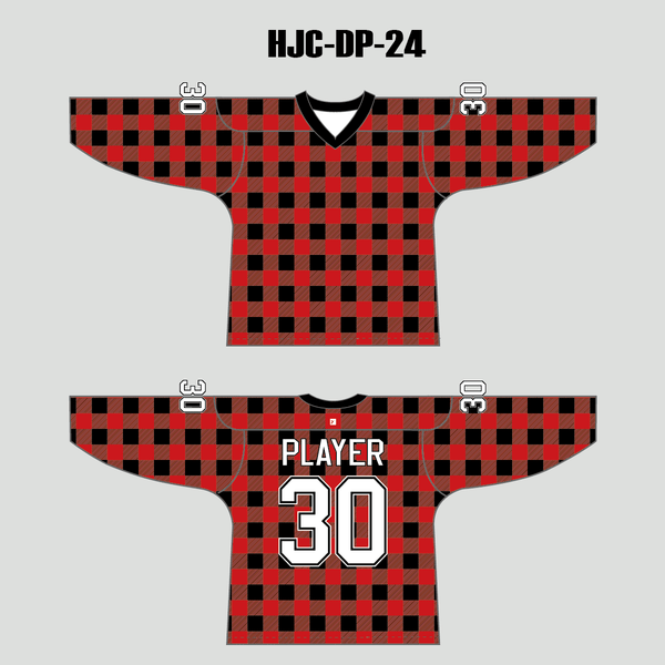 HJCDP24 Scottish Plaid Tartan Blank Custom Sublimated Hockey Jerseys - YoungSpeeds