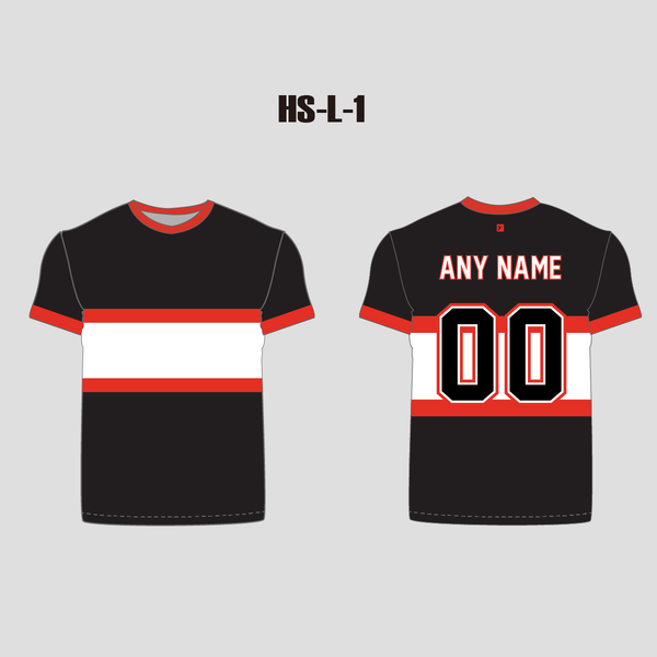 Black/White/Red Sublimated Custom Hockey Shirts - YoungSpeeds
