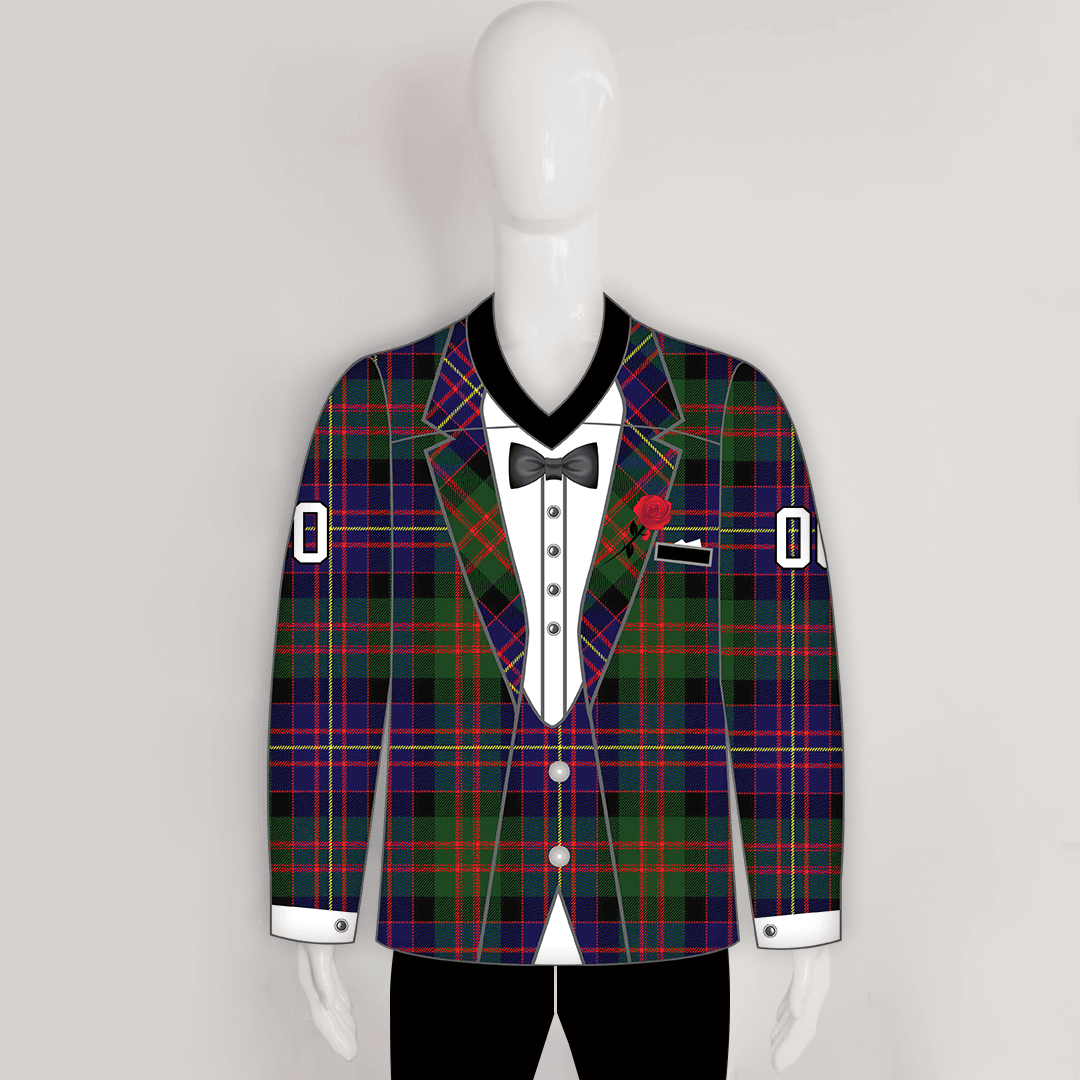 HJZ119 Scottish Tartan Tuxedo Sublimated Custom Hockey Goalie Jerseys