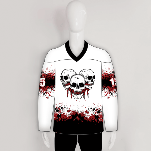 HJZ287 Three Headed Skull Sublimated Custom Cool Hockey Jerseys - YoungSpeeds