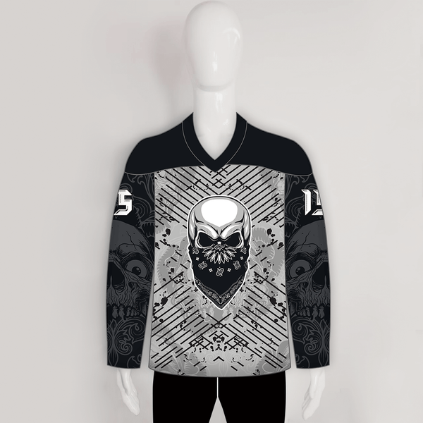 HJZ291 Gangster Skull Sublimated Custom Hockey Jerseys - YoungSpeeds