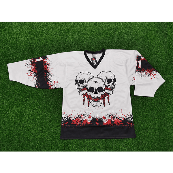 HJZ287 Three Headed Skull Sublimated Custom Cool Hockey Jerseys - YoungSpeeds