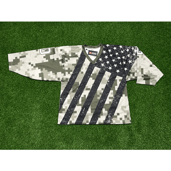 HJZ121 American Flag US Army Camo Sublimated Custom Hockey Jerseys - YoungSpeeds