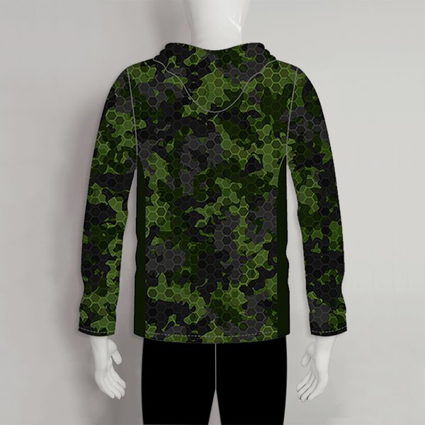 FHJ015 Dark Green Jungle Sublimated Custom Long Sleeve Fishing Hoodies - YoungSpeeds