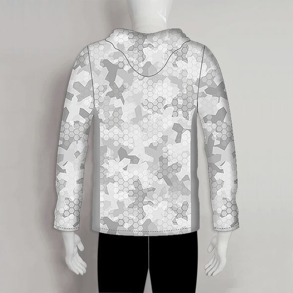 FHJ014 Arctic Snow Spot Camo Custom Performance Fishing Hoodies - YoungSpeeds