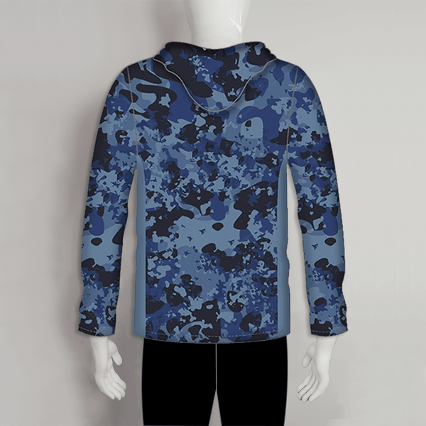FHJ09 Navy Abstract Camouflage Custom UPF Fishing Hoodies - YoungSpeeds