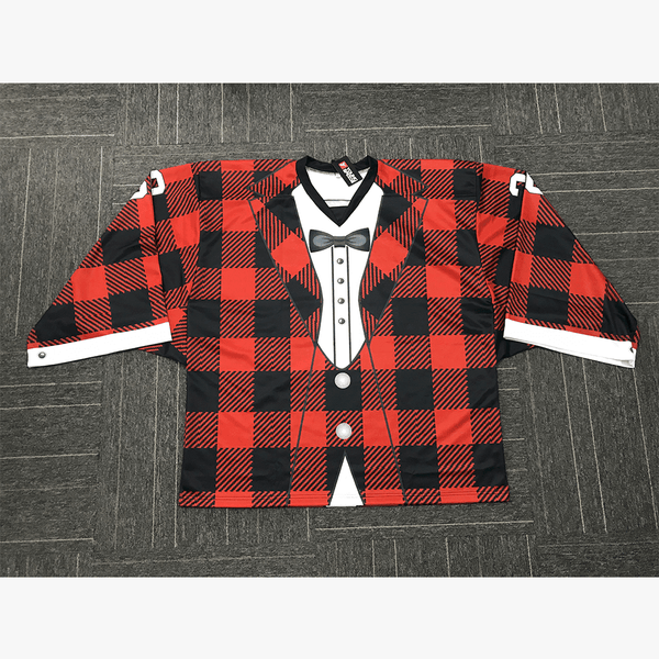 HJZ118 Lumberjack Plaid Sublimated Custom Hockey Goalie Jerseys - YoungSpeeds