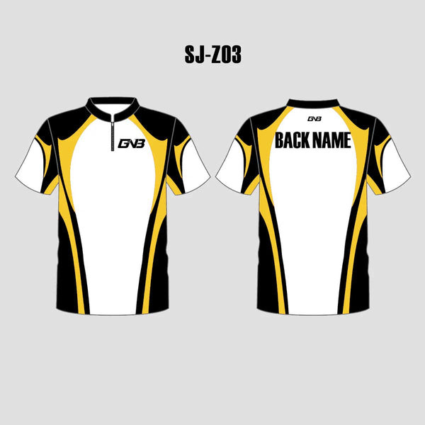 SJZ03 White Black Gold Custom Long Range Shooting Jerseys