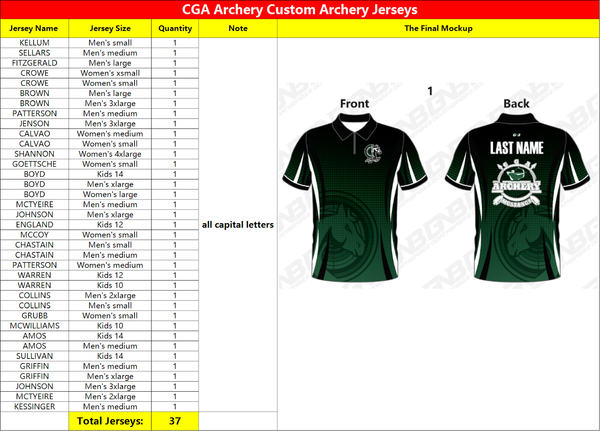 CGA Archery Custom Shooting Jerseys