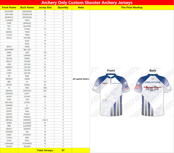 Archery Only Custom Shooter Archery Jerseys
