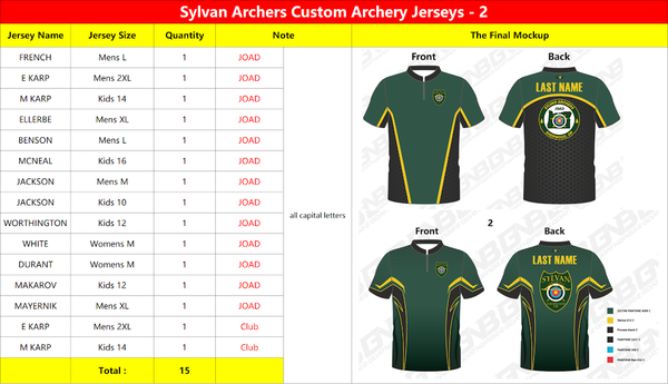 Sylvan Archers Custom Archery Jerseys  -  3