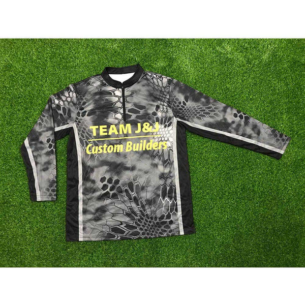 FJZ67 Gray Custom Fishing Jerseys 1/4 Zip