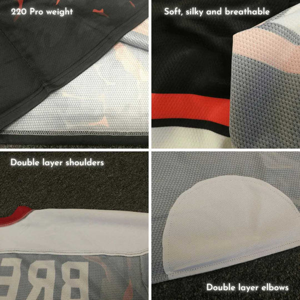 Red Black Camouflage Custom Sublimated Hockey Jerseys