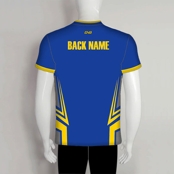 AJZ24 Blue Yellow Zip Custom Sublimated Archery Jerseys