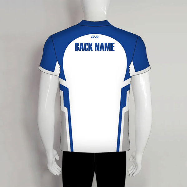 AJZ26 Blue White Zip Custom Archery Jerseys