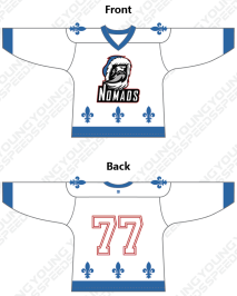 Nomads Custom Hockey Jerseys - White & Blue2025-2
