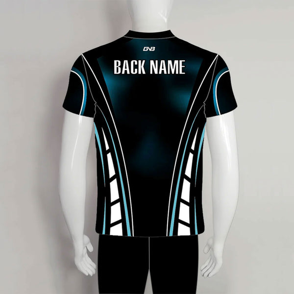 AJZ28 Blue Black Zip Custom Archery Jerseys