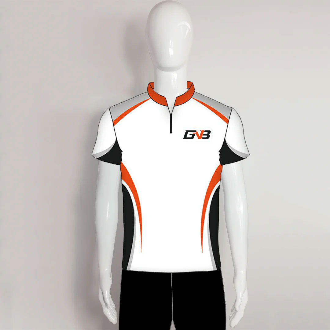 AJZ29 White Orange Zip Custom Archery Jerseys