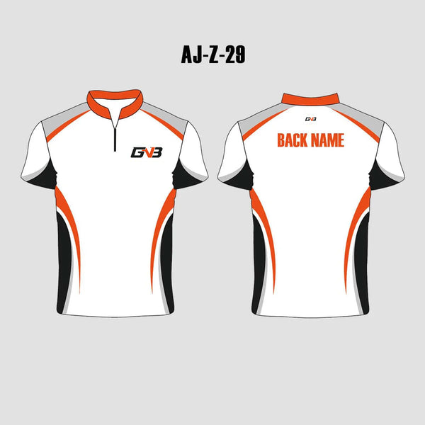 AJZ29 White Orange Zip Custom Archery Jerseys
