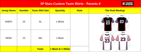 Ep Stars Custom Team Shirts - Parents4