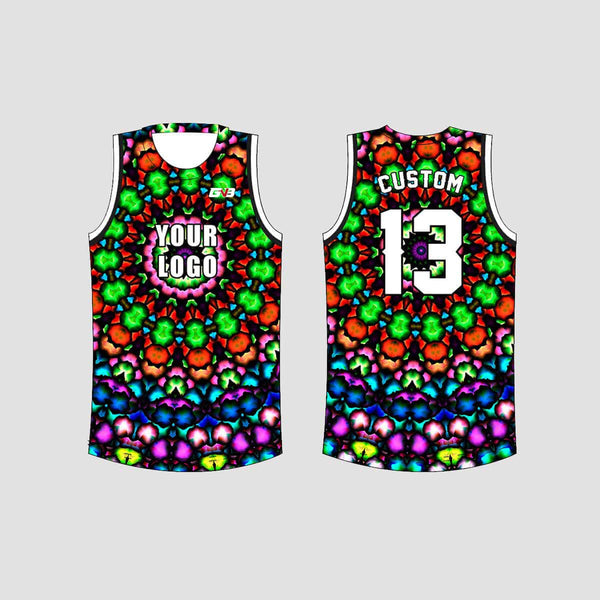 Colorful Abstract Kaleidoscope Custom EDM Merch Hockey/Basketball/Baseball Jerseys