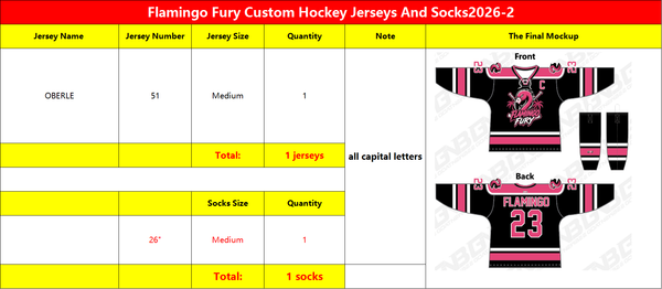 Flamingo Fury Custom Sublimated Hockey Jerseys -2