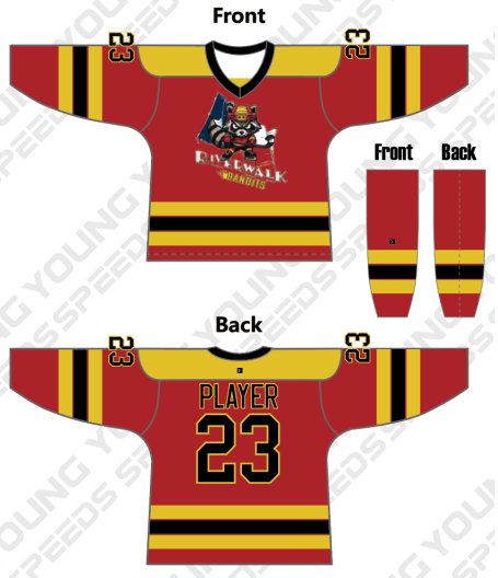 Red, Yellow And Black Custom Sublimated Hockey Jerseys & Socks 2026-1