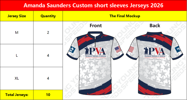 Amanda Saunders Custom short sleeves Jerseys2026