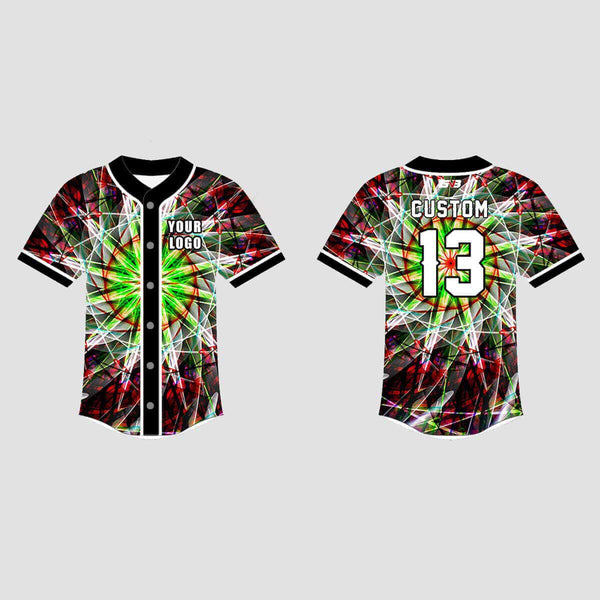Psychedelic Fluorescent Flower Custom EDM DJ Hockey/Basketball/Baseball Jerseys