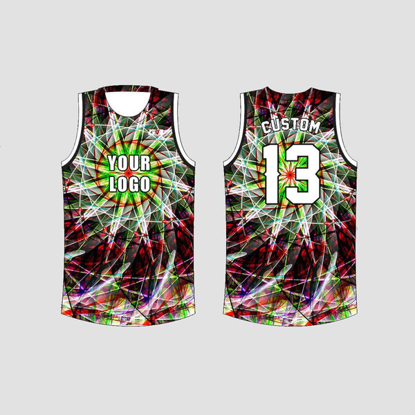 Psychedelic Fluorescent Flower Custom EDM DJ Hockey/Basketball/Baseball Jerseys
