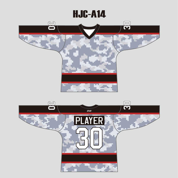 Snow Digital Army Camo Pattern 3 Custom Blank Hockey Jerseys